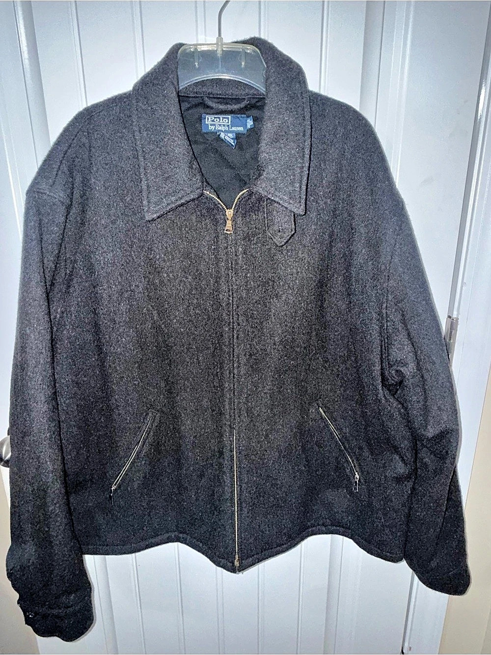 Polo Ralph Lauren Wool Blend Zip Jacket in Black Like New